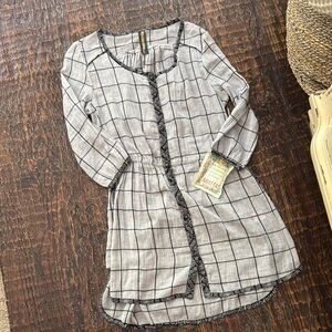 Aratta anthro Plaid Tunic Dress with Black Trim small